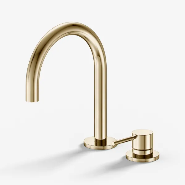 Semplice SHV505 S01 - Tvättställsblandare med fast pip, Polerad mässing Naturfärgad