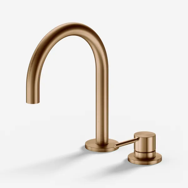 Semplice SHV505 S01 - Tvättställsblandare med fast pip, PVD borstad koppar