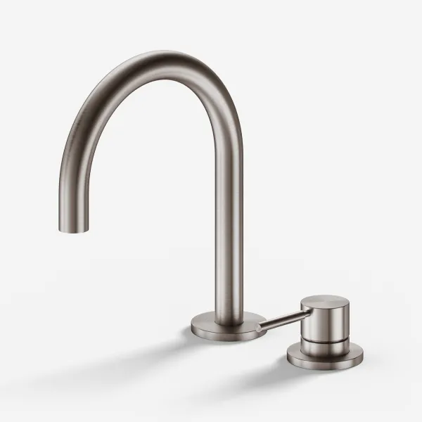 Semplice SHV505 S01 - Tvättställsblandare med fast pip, PVD borstat stål