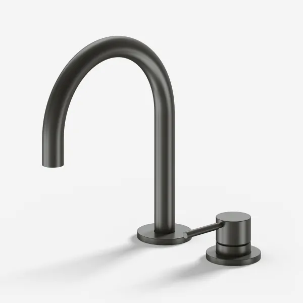 Semplice SHV505 S01 - Tvättställsblandare med fast pip, PVD matt pistolmetall