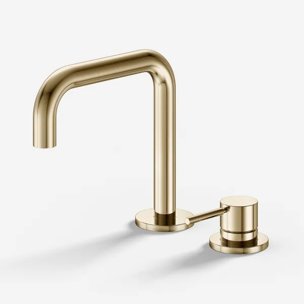 Semplice SHV505 S02 - Tvättställsblandare med fast pip, Polerad mässing Naturfärgad