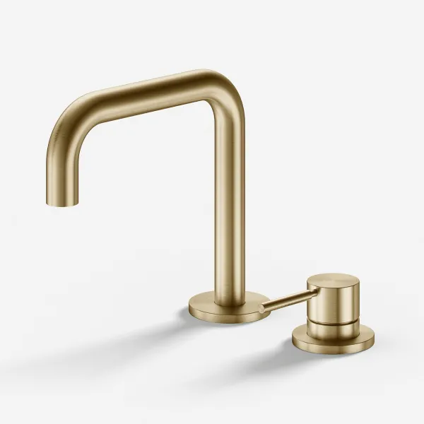 Semplice SHV505 S02 - Tvättställsblandare med fast pip, PVD borstad mässing