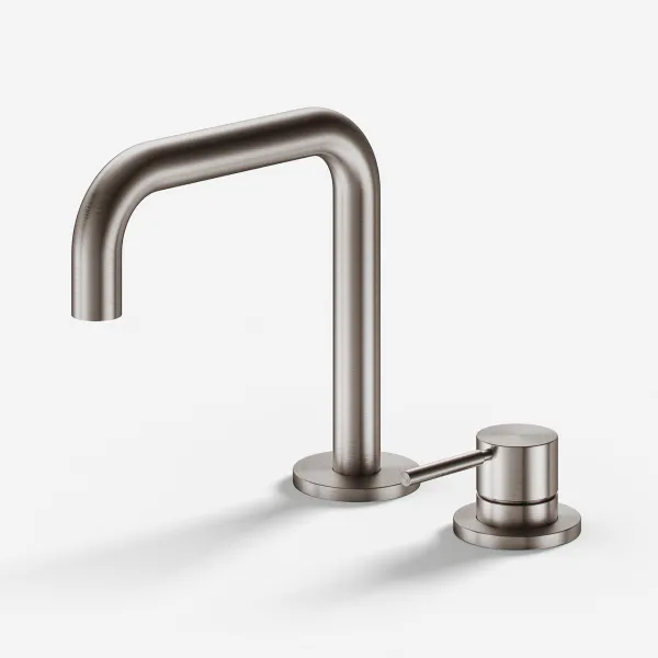 Semplice SHV505 S02 - Tvättställsblandare med fast pip, PVD borstat stål