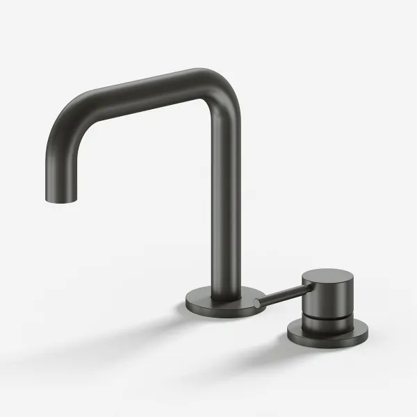 Semplice SHV505 S02 - Tvättställsblandare med fast pip, PVD matt pistolmetall