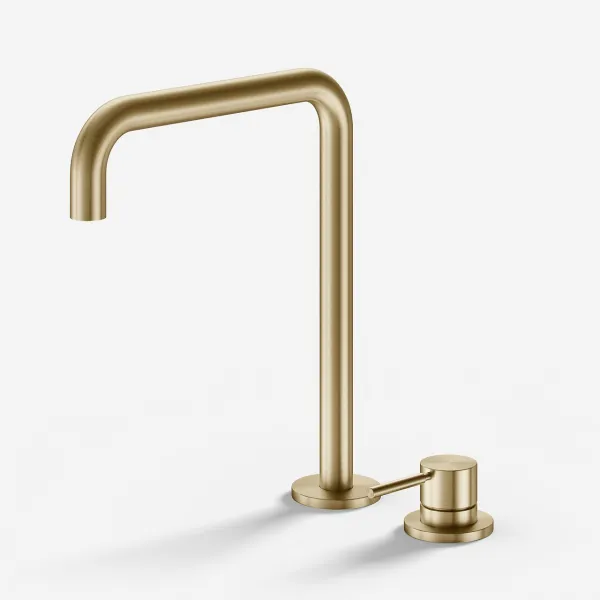 Semplice SHV505 S04 - Köksblandare med svängbar pip, PVD borstad mässing