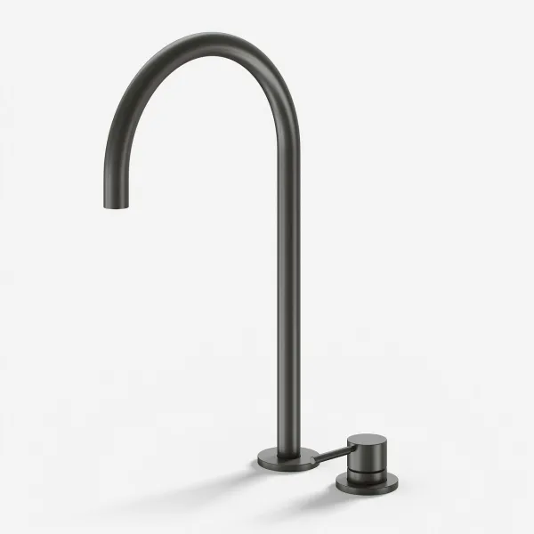 Semplice SHV505 S05 - Tvättställsblandare med fast pip, PVD matt pistolmetall