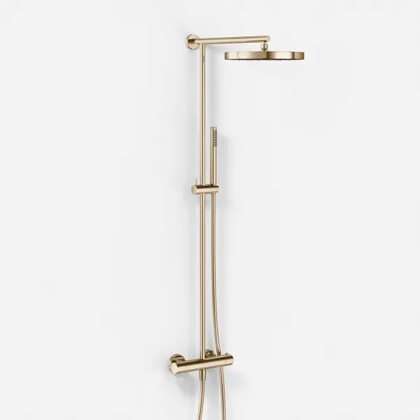 Semplice SRL10 S02 - Termostatsats, XXL Rain DeLux Ø28 m/EasyClean, Polerad mässing Natural