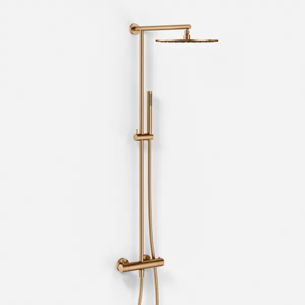 Semplice SRL10 S03 - Termostatsats, Rain DeLuxe RHB30, Ø30 cm., PVD Borstad koppar