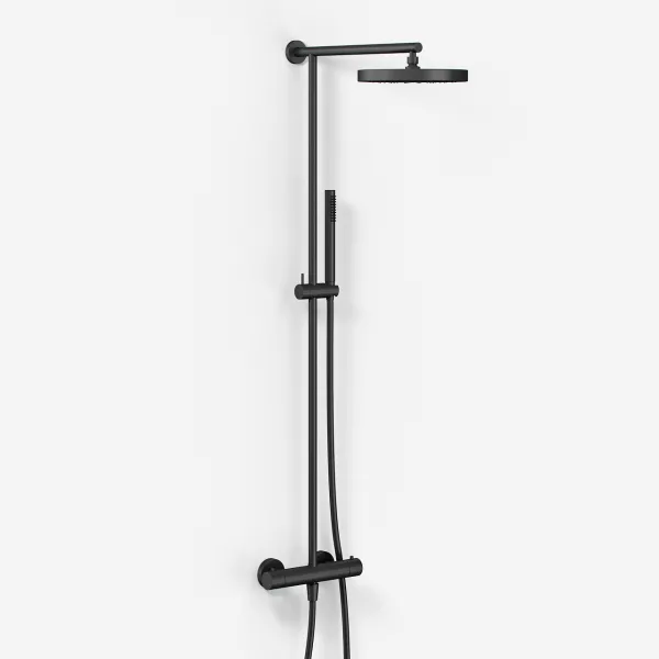 Semplice SRL10 - Termostatsats, XL Rain DeLuxe Ø24 m/EasyClean, Matt svart