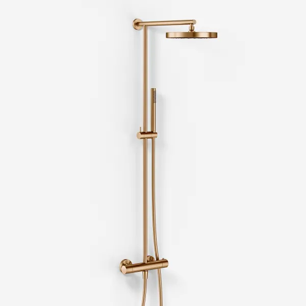 Semplice SRL10 - Termostatsats, XL Rain DeLux Ø24 m/EasyClean, PVD Borstad koppar