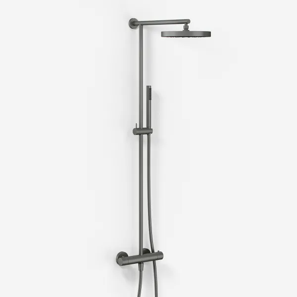 Semplice SRL10 - Termostatsats, XL Rain DeLux Ø24 m/EasyClean, PVD Matt Gun metall