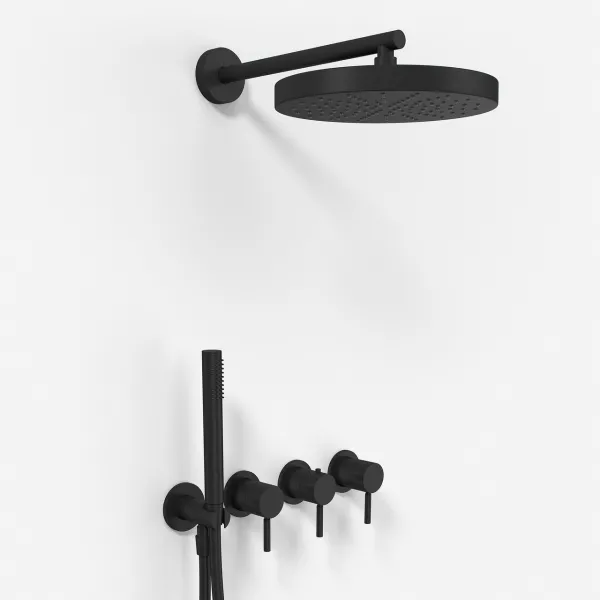 Semplice STB801 S01 - XL Rain DeLux SmartTerm Ø24 cm EasyClean, Vägg, Mattsvart