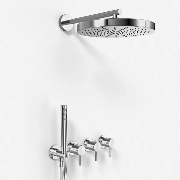 Semplice STB801 S02 - XXL Rain DeLux Ø28 cm, SmartTerm Wall, Krom