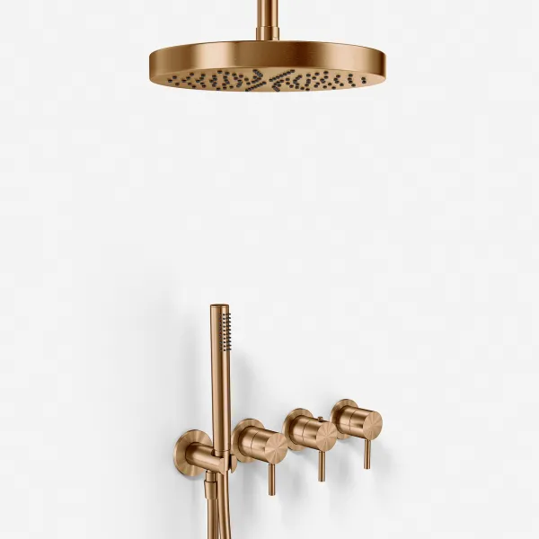 Semplice STB801 S03 - XL Rain DeLux Ø24 cm, SmartTerm, tak, PVD Borstad koppar