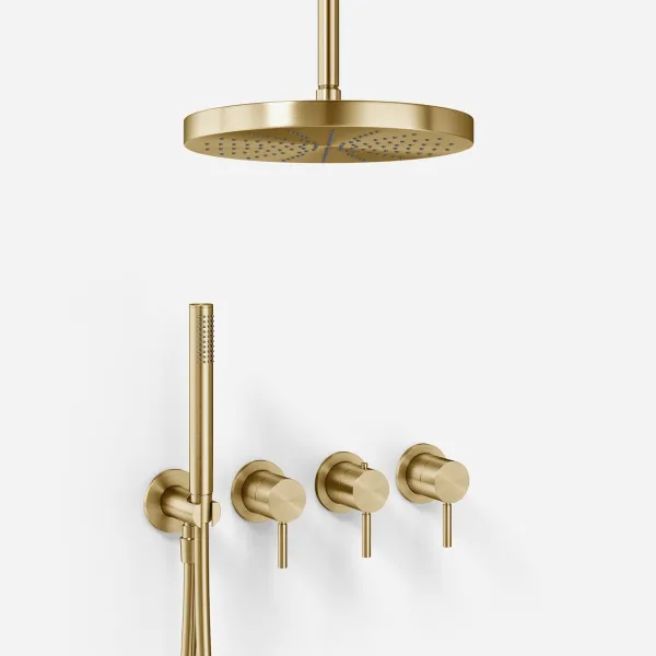 Semplice STB801 S04 - XXL Rain DeLux Ø28 cm, SmartTerm, tak, PVD Borstad mässing