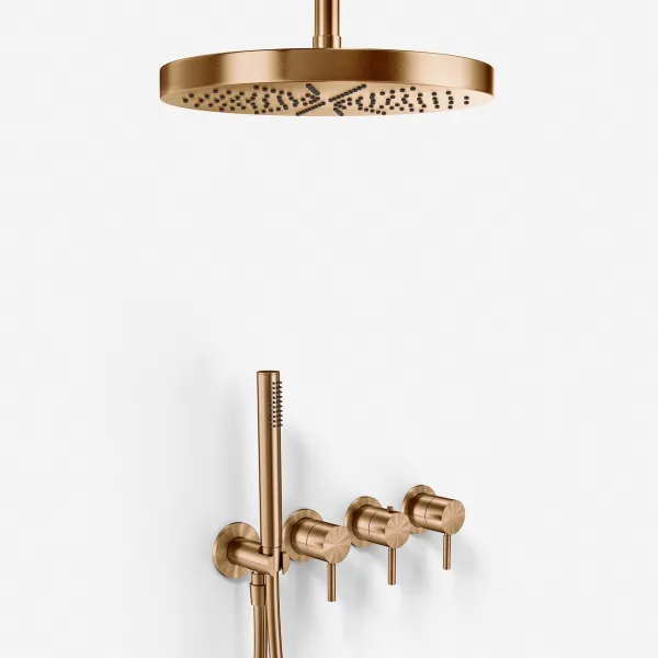 Semplice STB801 S04 - XXL Rain DeLux Ø28 cm, SmartTerm, tak, PVD Borstad koppar