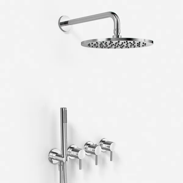 Semplice STB801 S06 - Rain DeLux SmartTerm Ø25 cm EasyClean, Wall, Chrome