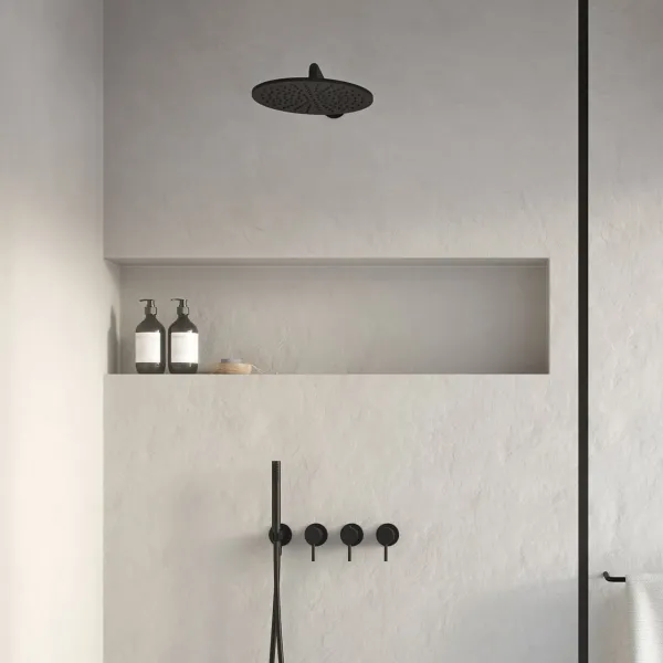 Semplice STB801 S07 - Rain DeLux SmartTerm Ø30 cm EasyClean, Vägg, Mattsvart