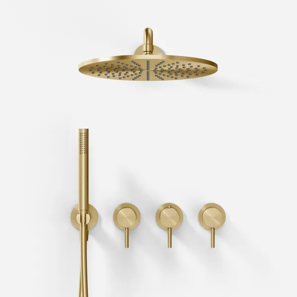 Semplice STB801 S07 - Rain DeLux SmartTerm Ø30 cm EasyClean, Vägg, PVD Borstad Mässing