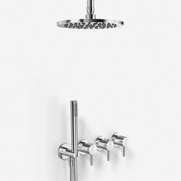 Semplice STB801 S08 - Regn DeLux SmartTerm Ø20 cm EasyClean, Tak, Krom