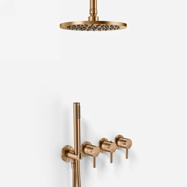 Semplice STB801 S08 - Rain DeLux SmartTerm Ø20 cm EasyClean, tak, PVD Borstad koppar