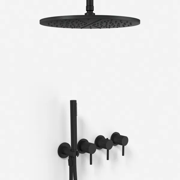 Semplice STB801 S10 - Rain DeLux SmartTerm Ø30 cm EasyClean, Tak, Mattsvart