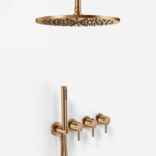 Semplice STB801 S10 - Regn DeLuxSmartTerm Ø30 cm EasyClean, tak, PVD Borstad koppar