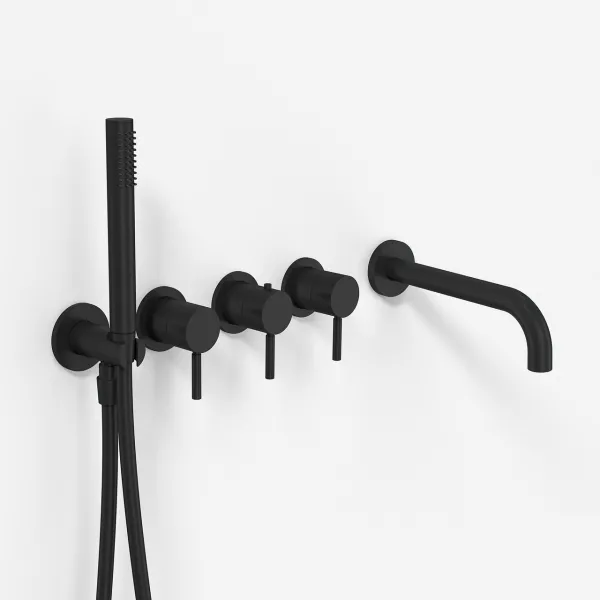 Semplice STB801 S11 - Termostatsats Badkar/dusch, Matt svart