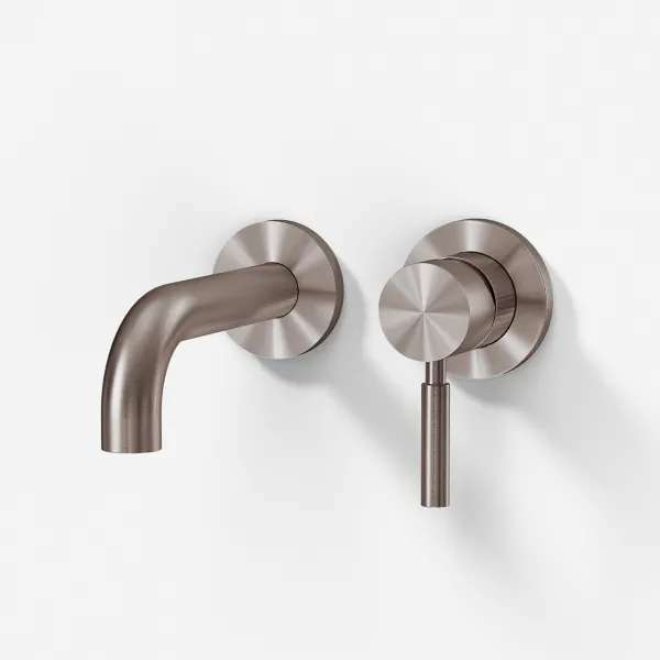 Semplice SHV102 S02 - Tvättställsblandare, 15 cm pip, PVD borstat stål