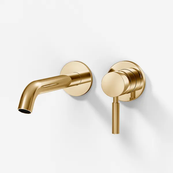 Semplice SHV102 S03 - Tvättställsarmatur, 20 cm pip, Mässing Naturfärgad