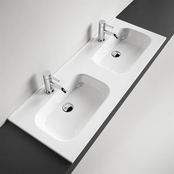 ArkiLife® Smart D 120 - 120,5x46,5 cm Vit porslinstvättställ