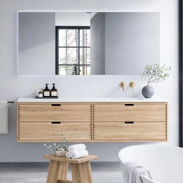 CPH Tapwork Soft 180R - Fingergängade skåp i naturek inklusive Mathvid SolidTec® diskho