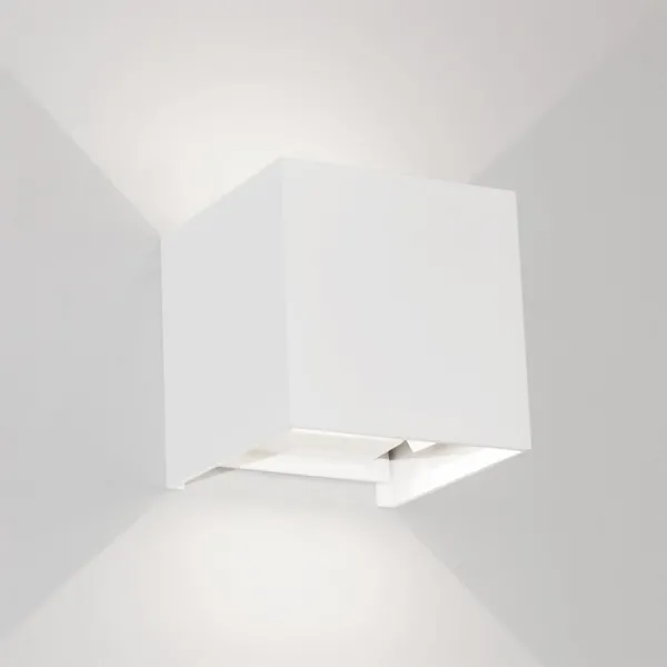 UP&DOWN - LED Vägglampa, 100x100, IP 54, Vit