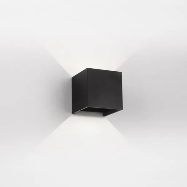 UP&DOWN - LED-vägglampa, 100x100, IP 54, svart