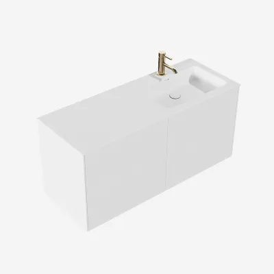 Pulcher Mood 120R Soho - Badrumsmöbel 120x46 cm, Mathvid m/ SolidTec® handfat