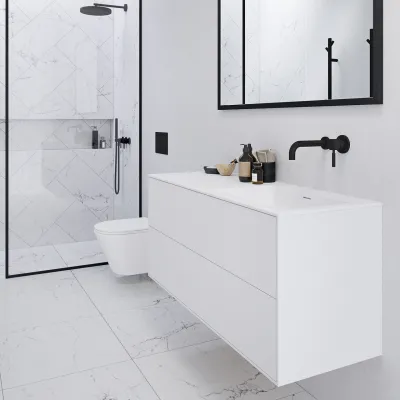 Pulcher Mood 120R Soho - Badrumsmöbel 120x46 cm, Mathvid m/ SolidTec® handfat