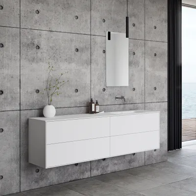Pulcher Mood 180R Soho - Badrumsmöbel 180x46 cm, Mathvid m/ SolidTec® handfat
