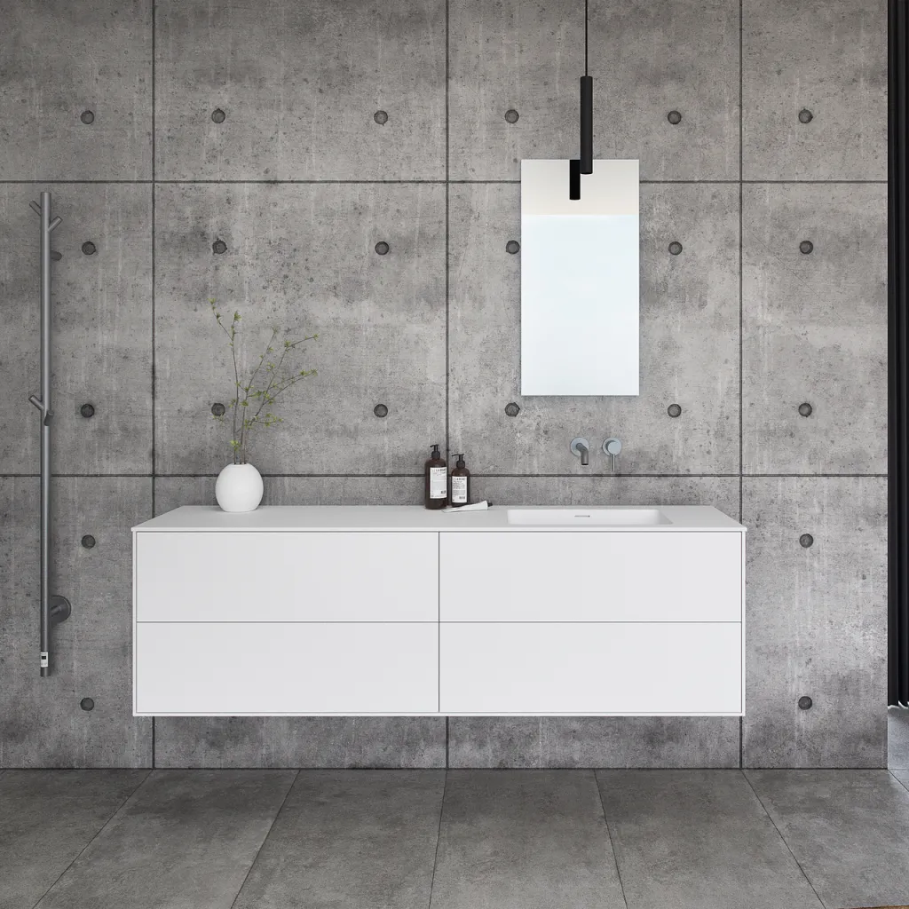 Pulcher Mood 180R Soho - Badrumsmöbel 180x46 cm, Mathvid m/ SolidTec® handfat