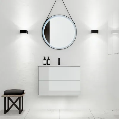 ArkiLife® Cobus ACC8036 CPH Square - Kompakt badrumsmöbel 81x36 cm m/porslinshandfat