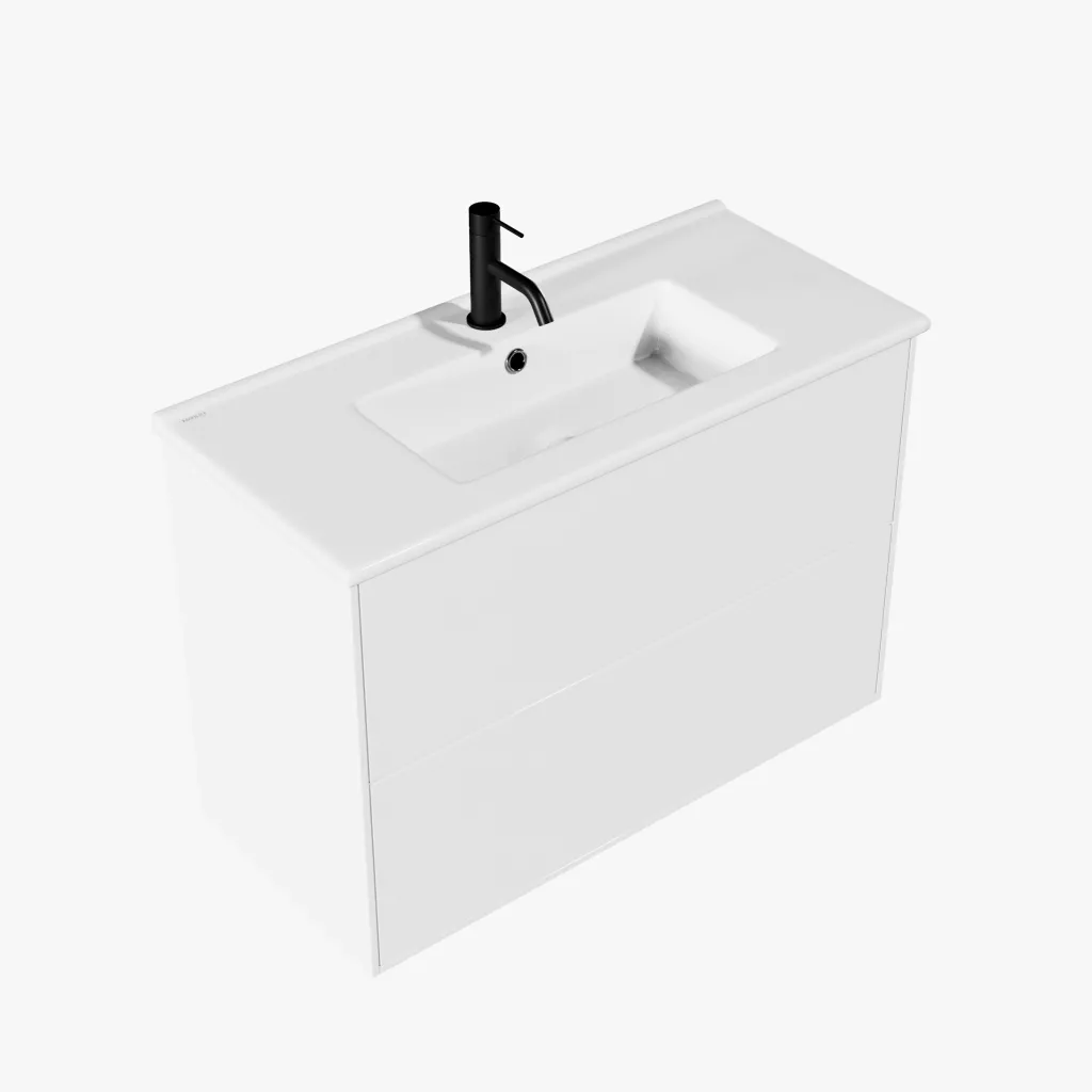 ArkiLife® Cobus ACC8036 CPH Square - Kompakt badrumsmöbel 81x36 cm m/porslinshandfat