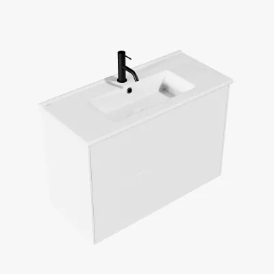 ArkiLife® Cobus ACC8036 CPH Square - Kompakt badrumsmöbel 81x36 cm m/porslinshandfat