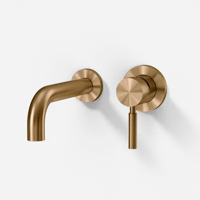 Semplice SHV102 - Tvättställsblandare 22 cm pip, PVD borstad koppar