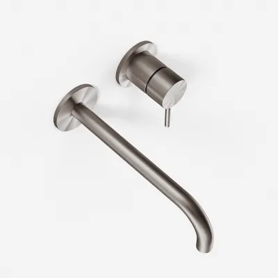 Semplice SHV502 - Engreppsblandare för tvättställ, 22 cm pip, PVD-borstat stål