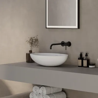 Semplice SHV502 - Engreppsblandare för tvättställ, 22 cm pip, matt svart