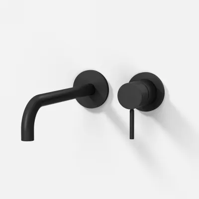 Semplice SHV502 - Engreppsblandare för tvättställ, 22 cm pip, matt svart