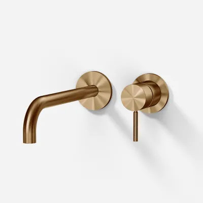 Semplice SHV502 - Engreppsblandare för tvättställ, 22 cm pip, PVD borstad koppar