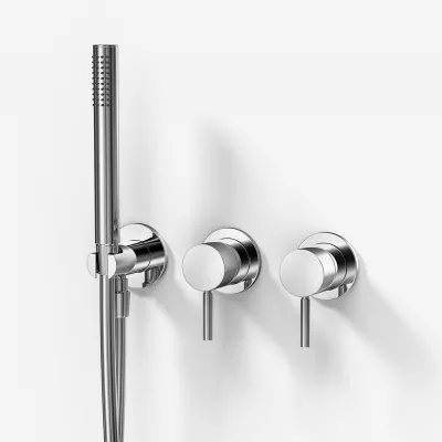 Semplice SBR801 S01 - Duschset, Ø24 cm, Väggmonterad, Krom