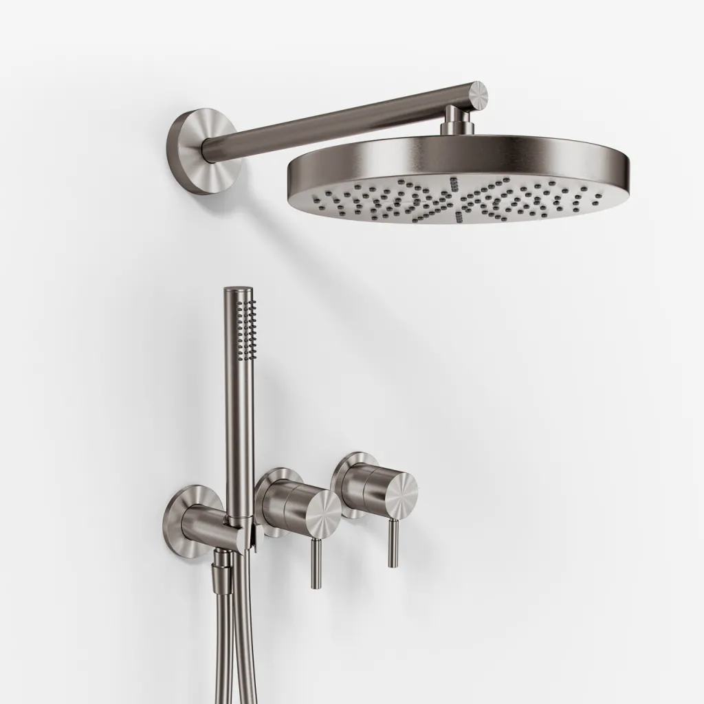 Semplice SBR801 S01 - XL Rain DeLux Ø24 cm, PVD borstat stål