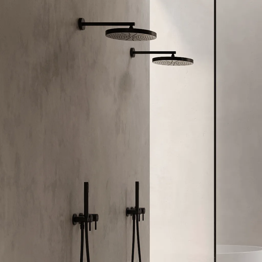 Semplice SBR801 S01 - Duschset, XL Rain DeLux Ø24 cm, Mattsvart