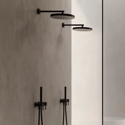 Semplice SBR801 S01 - Duschset, XL Rain DeLux Ø24 cm, Mattsvart